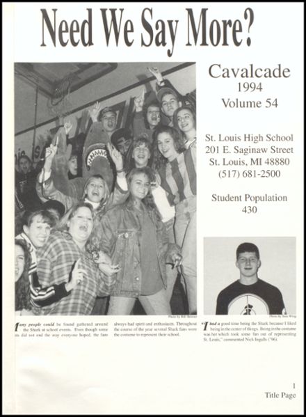 Explore 1994 St. Louis High School Yearbook, St. Louis MI - Classmates