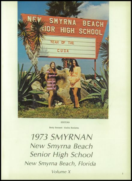 1973 Yearbook From New Smyrna Beach High School From New Smyrna Beach Florida