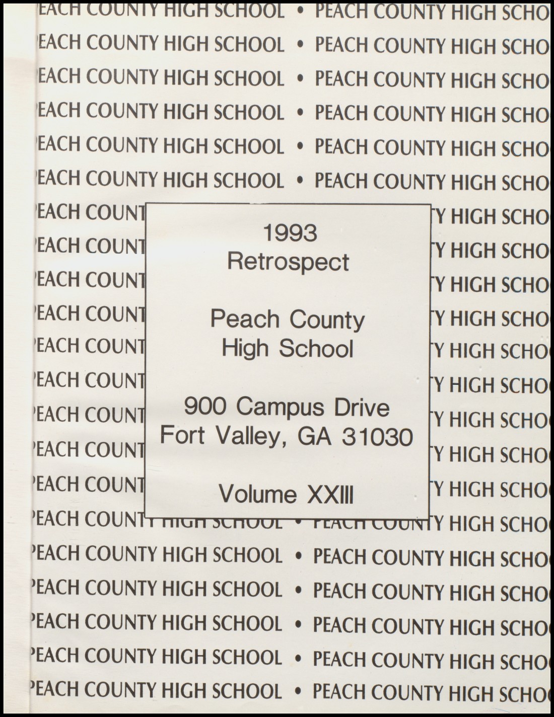 1993 yearbook from Peach County High School from Ft. valley, Georgia