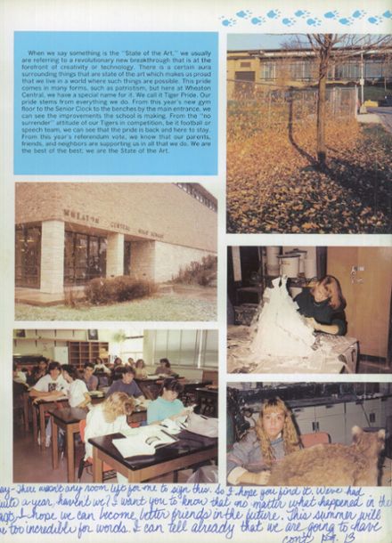 Explore 1988 Wheaton Central High School Yearbook, Wheaton IL - Classmates